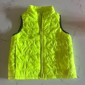 SOLD Toddler boys Gap Neon Yellow Puffer Vest